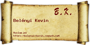 Belényi Kevin névjegykártya