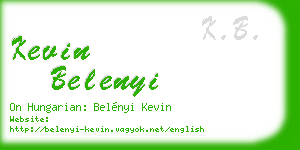 kevin belenyi business card